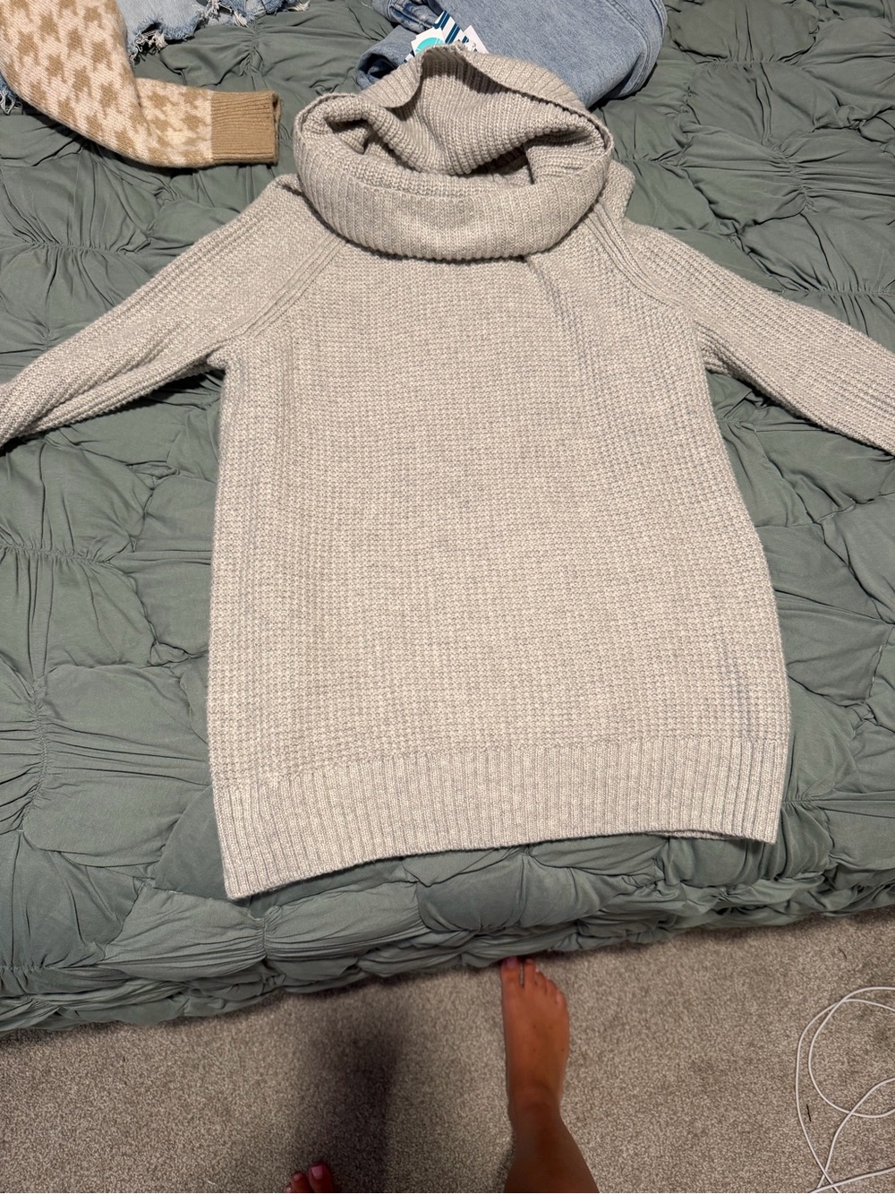 Market & Spruce Beige Cowl Neck Sweater